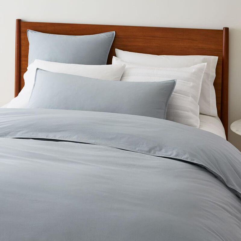 West Elm Organic Washed Cotton Percale Plain Quilt Pillowcase Euro image number 1